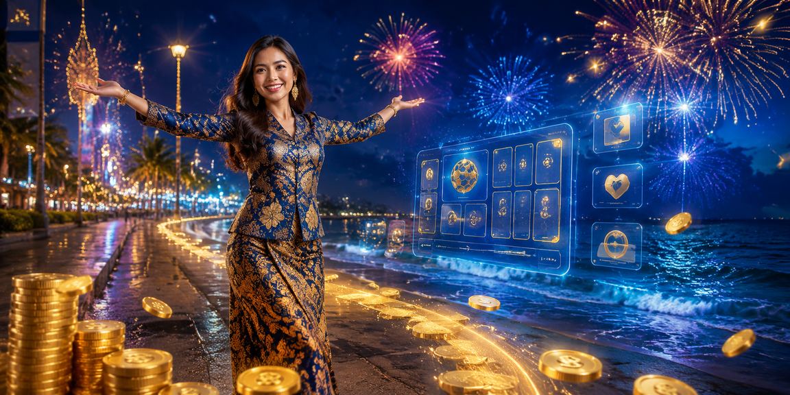 Suasana permainan kasino dengan elemen batik Malaysia menggambarkan pengalaman roulette tempatan